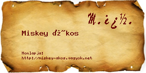 Miskey Ákos névjegykártya